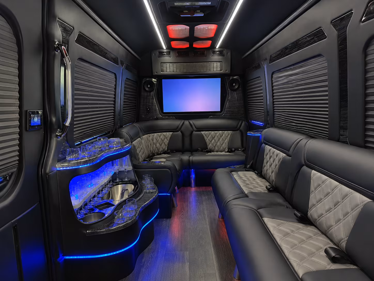 santa clara 30 passenger party bus inside