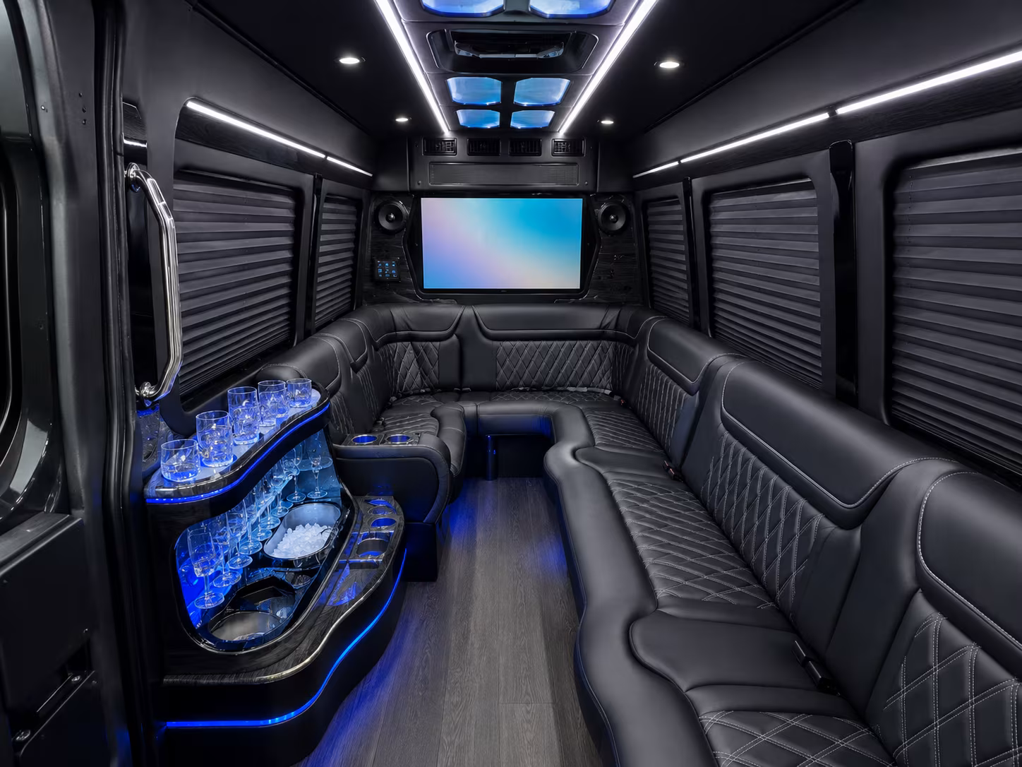 santa clara 40 passenger party bus interior