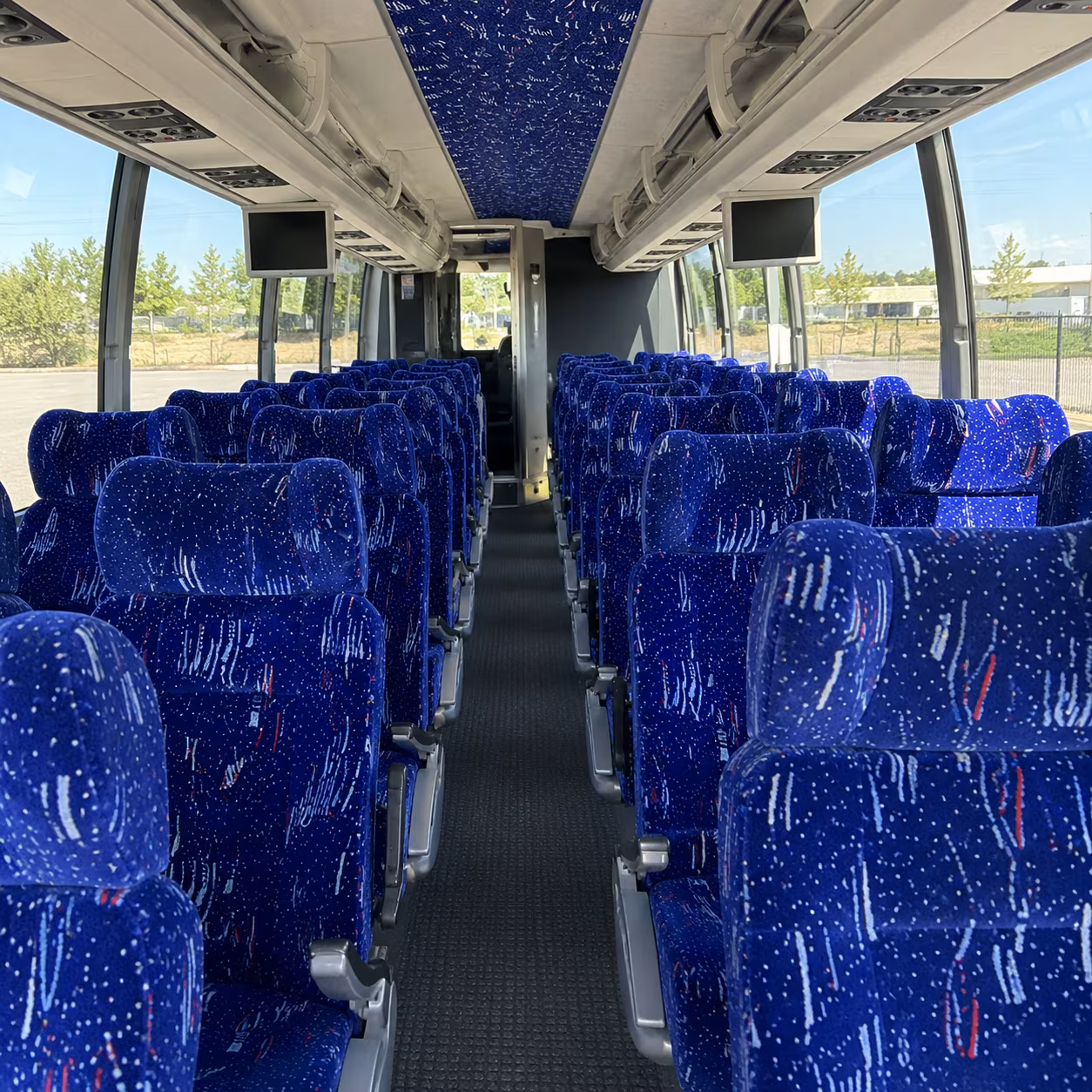 santa clara charter bus services interior